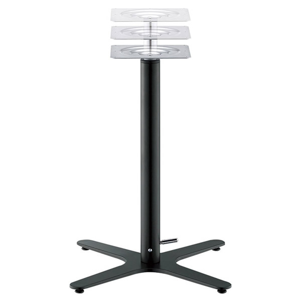 *御役目用TABLE LEGつづき物 GBX-1 屁っ放り昇降脚 アルミダイキャストX脚・黒塗り付ける・しろがね色塗り付ける極点60.5φ・天受240ロ 役立つこと：屁っ放り昇降式・H680～930粍（無座標軸合わせる）