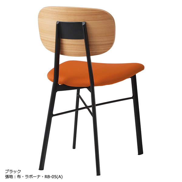 業務用　STEELシリーズ　チェア　ダイニングチェア　ミゲルクロス　アッシュ突板成形合板　スチール　ホワイト　ブラック　粉体塗装　別張品 【表示価格は張地Aランク】 18,713円