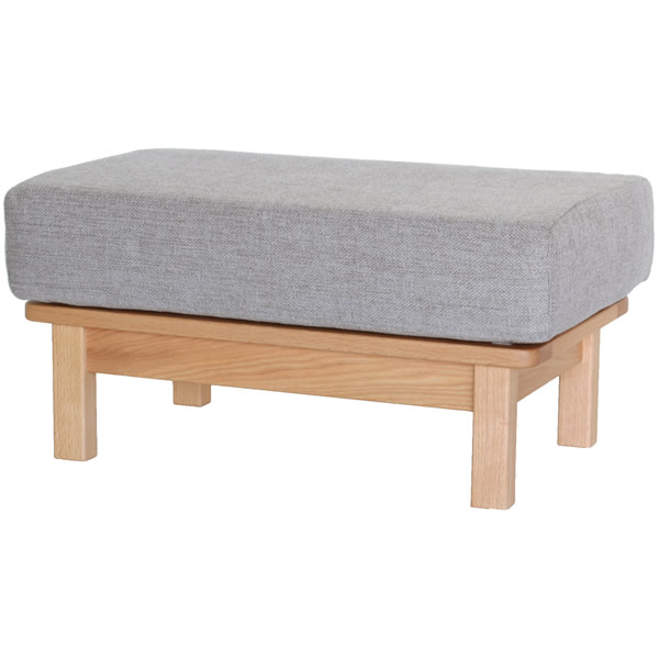 A Stage Ottoman　オットマン　スツール　オーク無垢フレーム　布張グレー　布張ブラウン　ウレタン　ウレタンチップ　ウレタン塗装　フルカバーリング　ドライクリーニング可