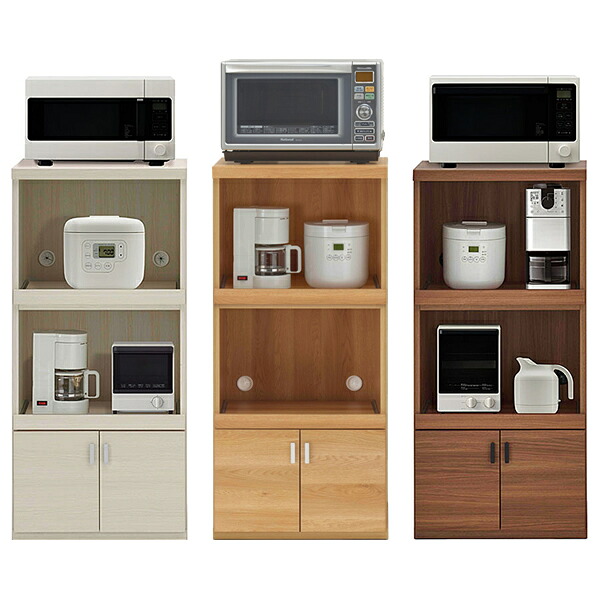 【SMART KITCHEN スマートキッチン　レンジカウンター　幅55cm】　キッチン収納　レンジ台　日本製　完成品　最上位等級規格製品：F★★★★　ホワイトウッド　キャナルオーク　リアルウォールナット｜癒しの空間　家具や姫