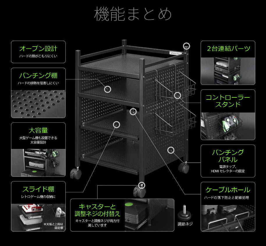 楽天市場 ゲーム機収納ラック スライド棚付 ゲーム機収納に特化した多機能ラック Be S製 Bauhutteシリーズ 送料無料 Bhs 380g 新品 オフィス家具 オフィス家具市場 楽天市場店