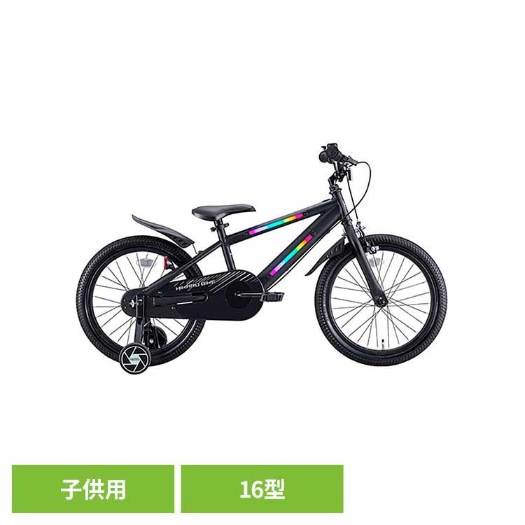 【完成車】光るバイク16 ブラック 子供用 自転車 D-BIKE 乗り物 男 バランス ストライダー かっこいい キックバイク ides 【TD】 【代引不可】