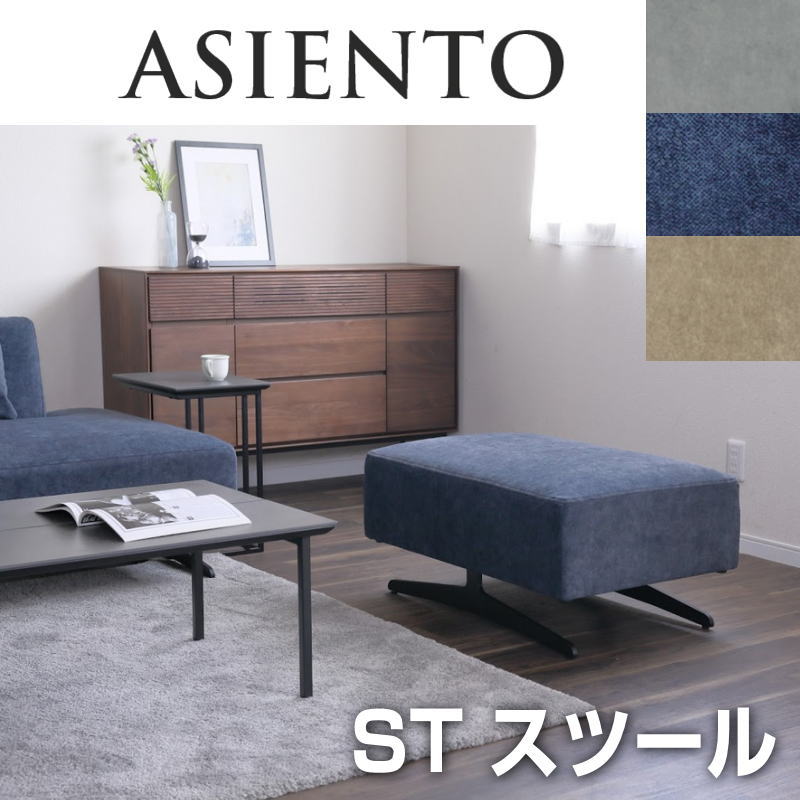 【部屋の入り口お乗り合い船】腰掛け 足置き 布切れ 耐久性 撥水製作 アイアン 北欧 今めかしい 分かりやすい 今めかしい リビング シンプルシギヤマ ASIENTO アシェント 腰掛け 3色相応う布切れ：GRY/BLU/BE 脚：アイアン(BK)