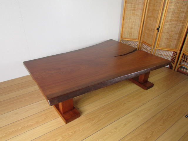 北海道手作り家具 ケヤキ（欅）材 一枚板座卓１０００ smcint.com