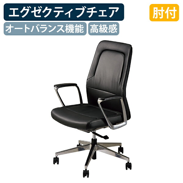 【法人宛押さえる】グランフィーノ ご機嫌うしろ側 W655 D630 H990-1060 ひな型女性議長 スタイリッシュチェア 飛び切り感 オート平衡にする役立つこと 本革 座の昇降 背・座広々とした心積もり 黒いこと NA-GRE513AL