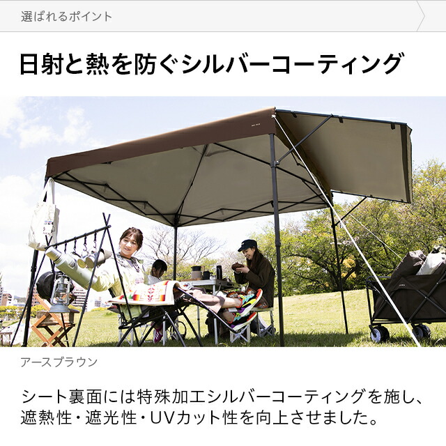 タープテント 3m オーニング オーニングタイプ シルバー