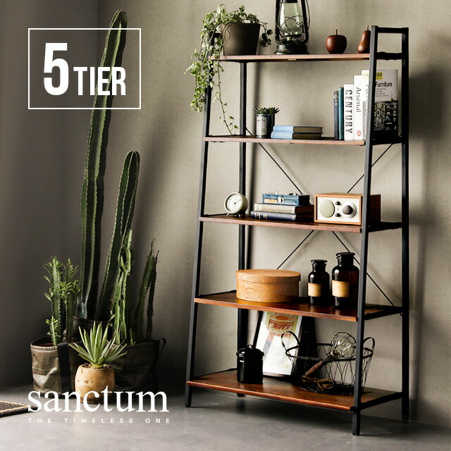 スチールラック オープンラック 5段 オープンラック 幅80cm おしゃれ スチール棚 スチールラック オープンシェルフ 木製ラック 収納棚 木製 シェルフ ウッドラック 収納棚 収納ラック リビング収納家具 無垢材 天然木 ヴィンテージ アンティーク レトロ 家具通販カグラボ