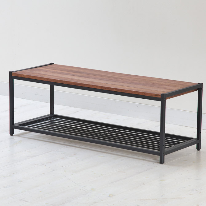 Kagumaru Tv Stand 113cm In Width Iron Black Iron Frame X Oil