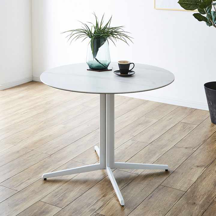 【7%OFFクーポン配布中】円形 カフェテーブル 幅90cm E199 90ラウンドセラミックテーブル テーブル単品 丸テーブル 円形テーブル ミーティングテーブル 食卓テーブル 2人用 4人掛け セラミック 円型 丸型 丸形 おしゃれ