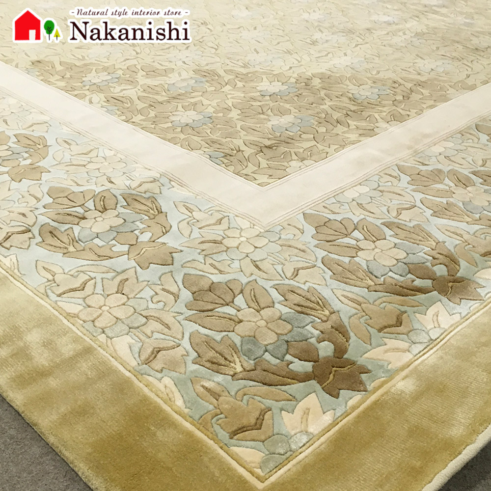 楽天市場】高級中国緞通 240×300cm 6帖用 アジアン ウール緞通