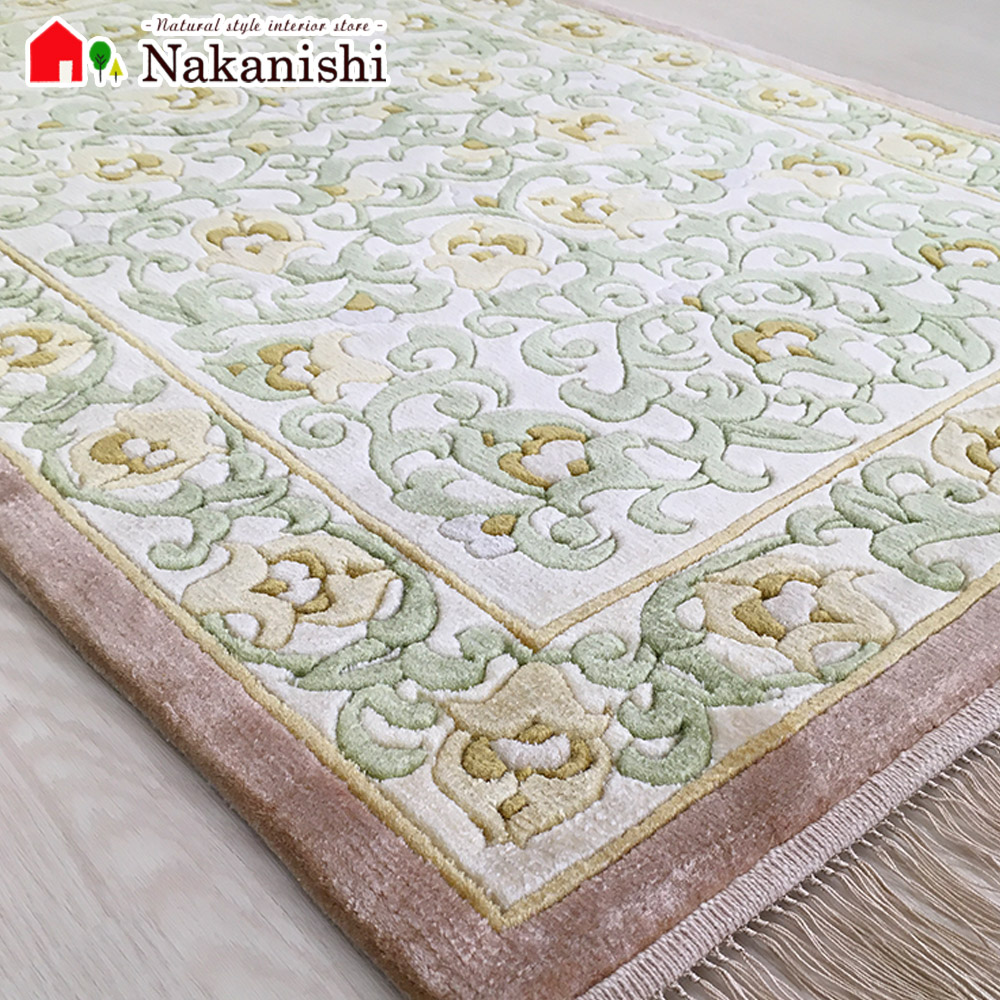 展示品　中国段通　ウール　肉厚　絨毯　カーペット　天津段通　草木　花鳥風月 展示品 中国段通 ウール 肉厚 絨毯 カーペット 天津段通 草木