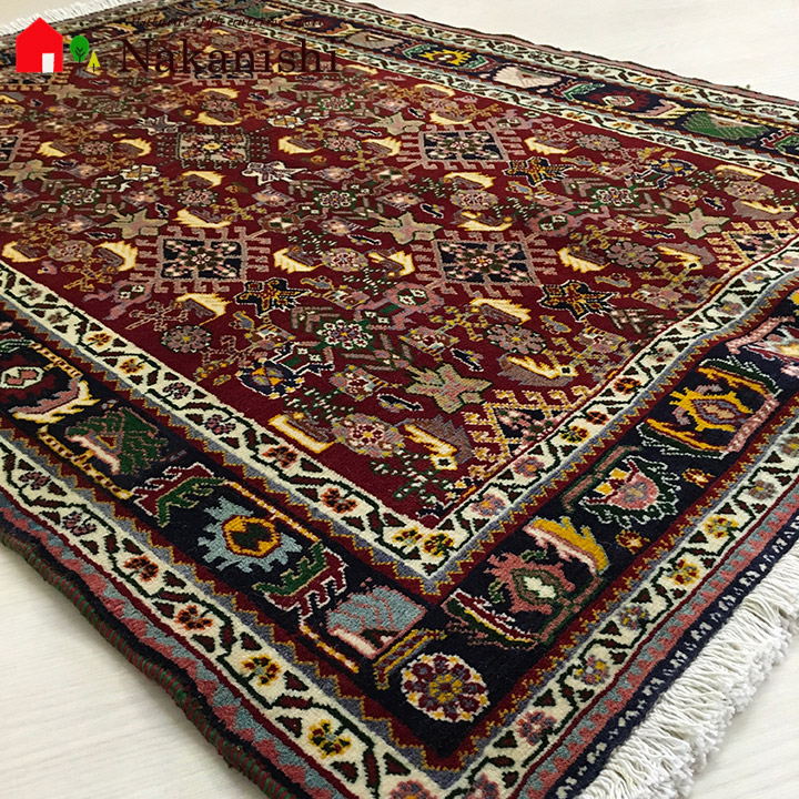 【ギャッベラグ 約105×151cm 10001-1】シラーズ・GABBEH・ギャッペ(ギャべ)・イラン製・カーペット・ラグ・絨毯(じゅうたん)・レッド系|カーペット ギャッベ 家具の中西