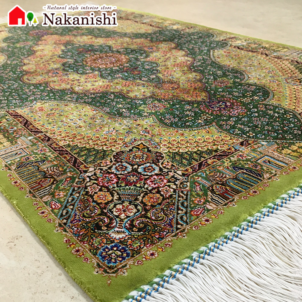 【玄関マット　298963-6642　89&times;58.5cm】イラン製　レーヨン(モダール)　ハンドメイド｜カーペット　ギャッベ　家具の中西