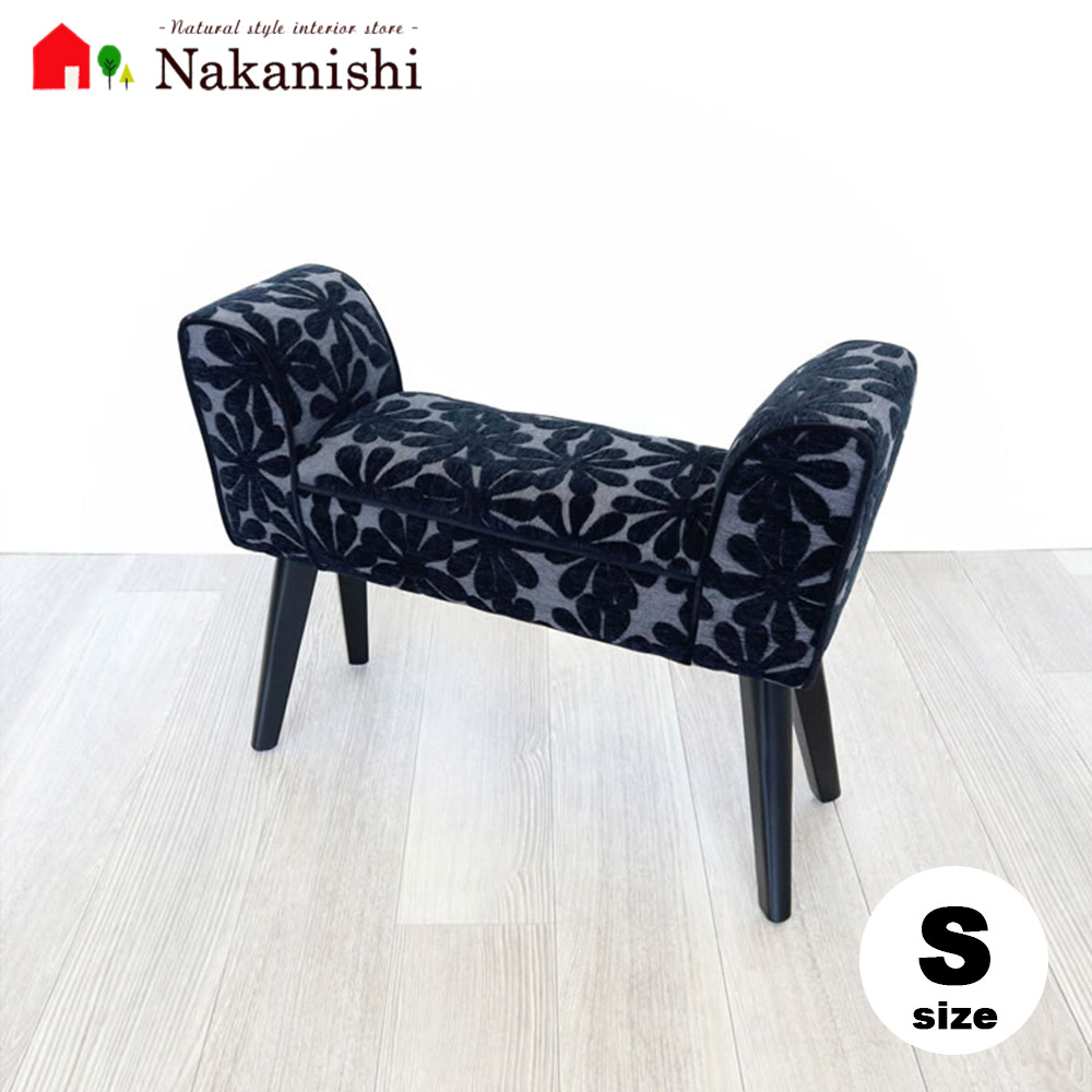 【大型商品A　モダンテイスト スツール　ベンチ S　椅子　花柄　1612STC002】【かわ畑】
