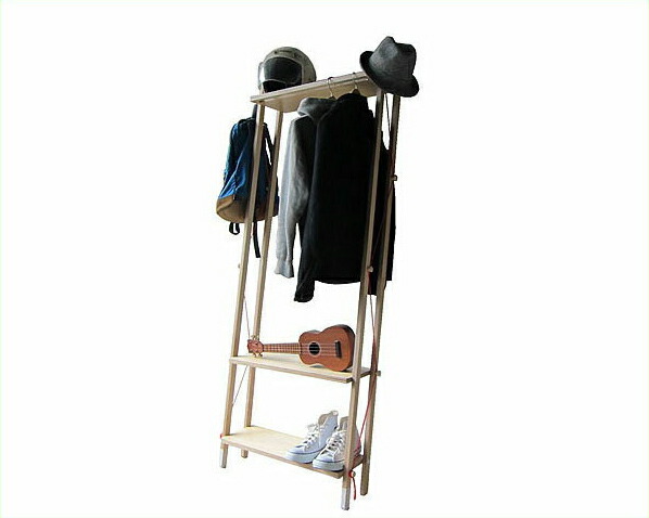 abode（アボード） ラック　LADDER RACK　Tall デザイナー　松尾 直哉 ※代引き不可 木製ラック はしご 折りたたみ 折り畳み シェルフ ディスプレイ 棚 チェスト 壁付け 壁掛け 北欧 洋服掛け スリム 省スペース 日本製 ハンガー掛け
