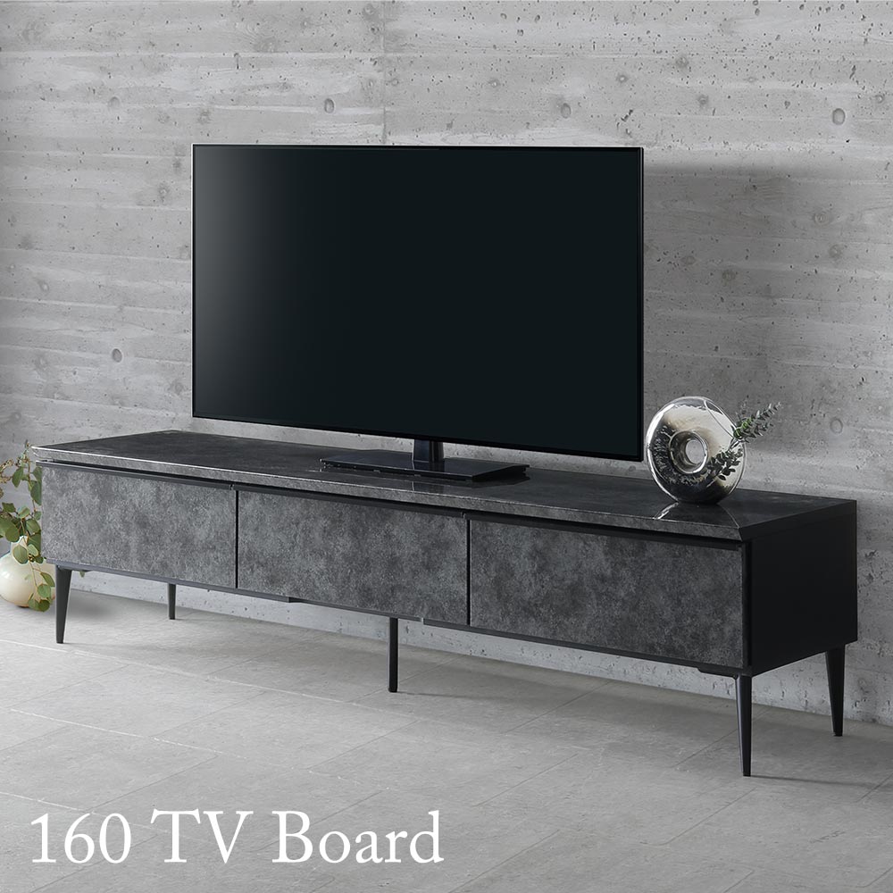 国産 TVボード 160ローボード 石目調 ロータイプ 国産テレビボード 安心 安全 フラップ扉 引出 ハイグロスシート おしゃれ 北欧風 新居 新生活 家族 リビング 20代 30代 40代 【送料無料】｜家具のトロフ