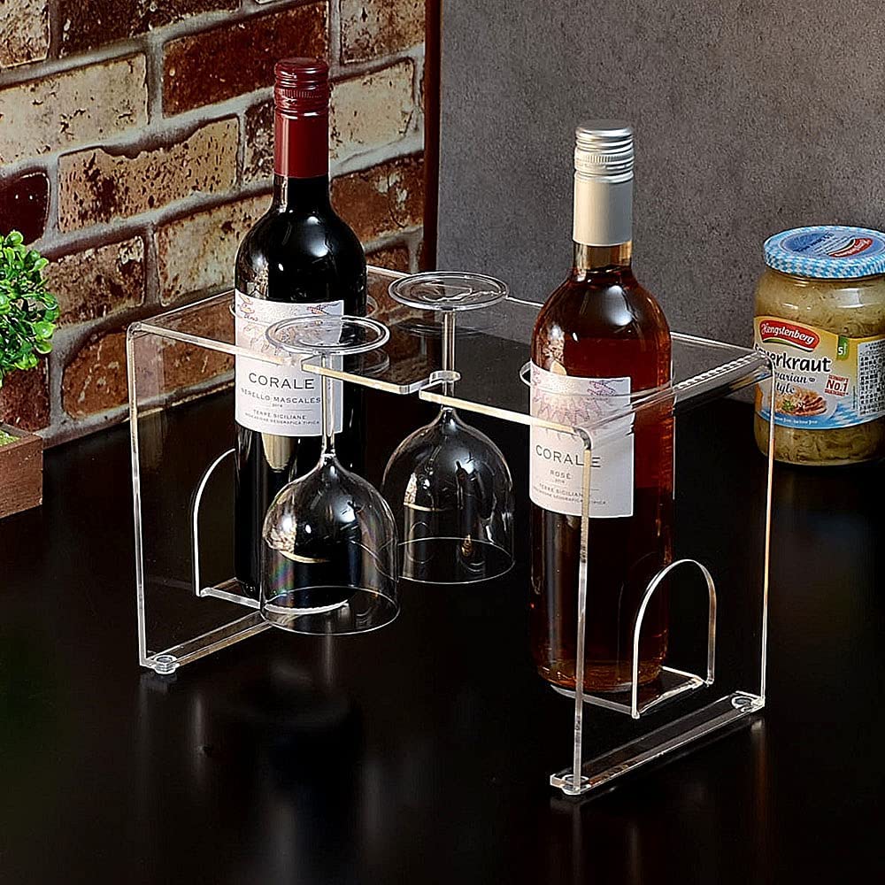 楽天市場 Kuai アクリル ワインボトル グラス ラック ワインボトルラック ワイン シャンパン ホルダー スタンド ワインラック ワイン収納 透明 おしゃれ かぐらし インテリア 生活雑貨