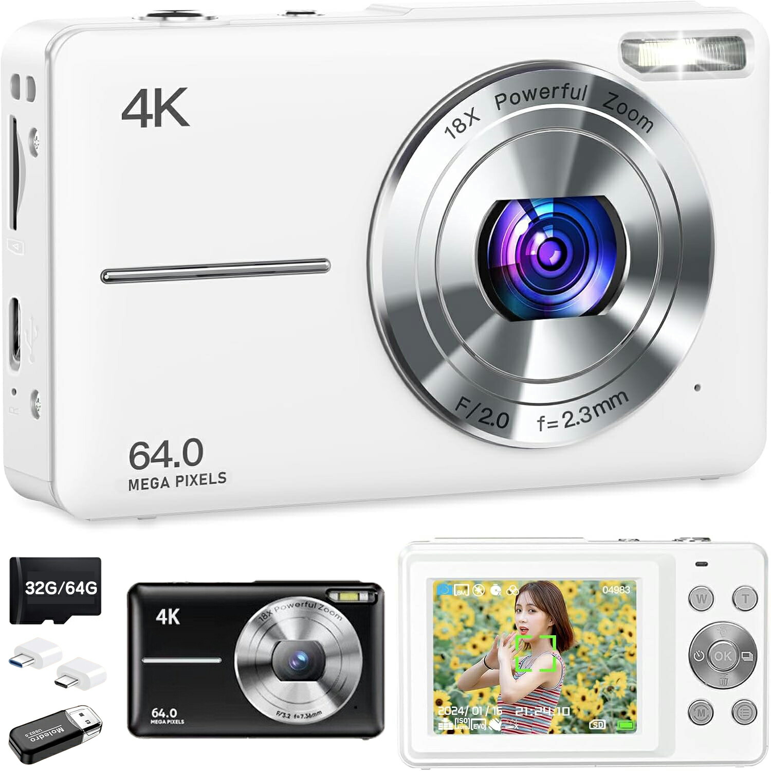 楽天市場】【SNSで話題沸騰】スマホに送れる デジタルカメラ 5K