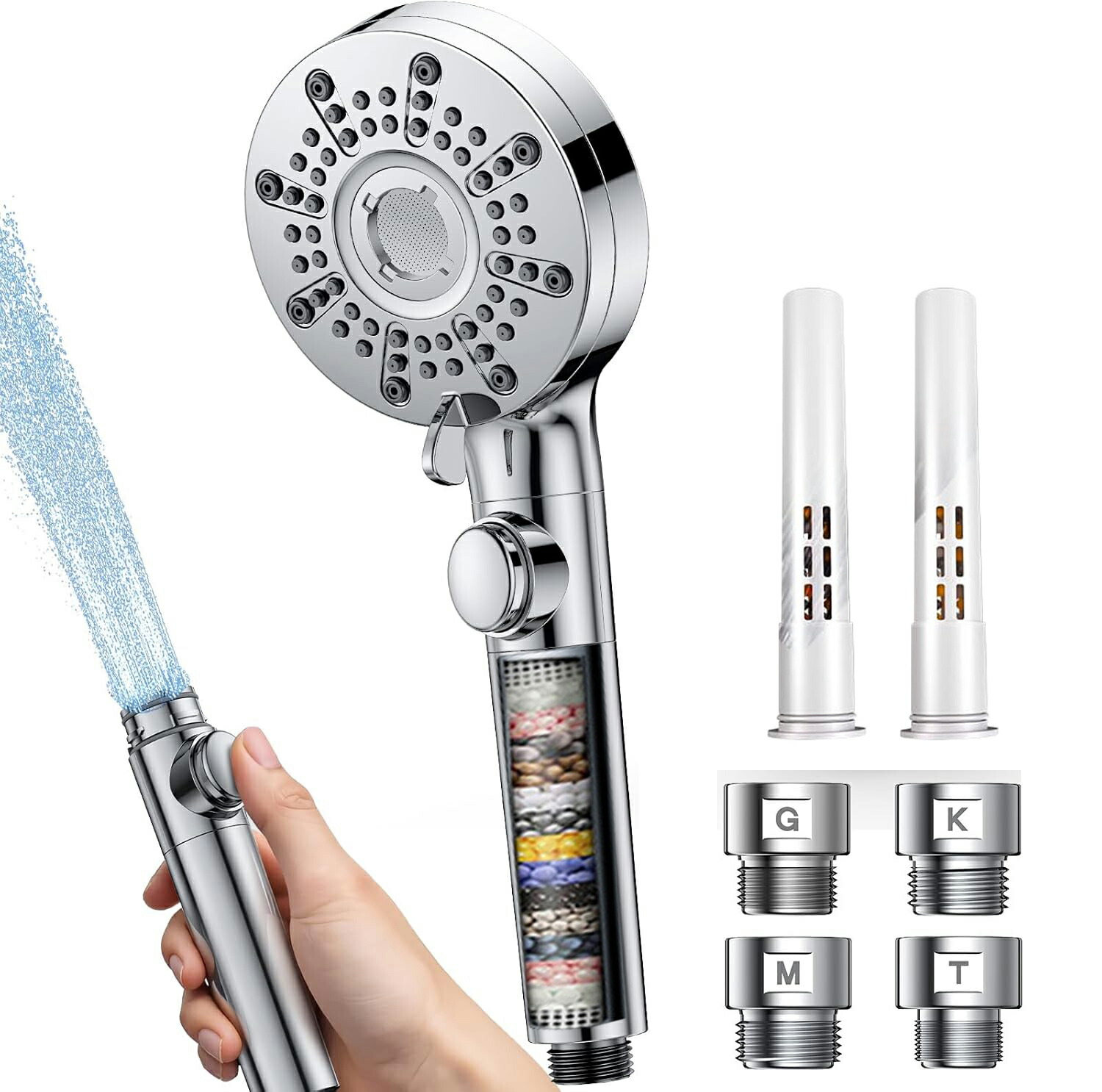 楽天市場】シャワーヘッド マイクロナノバブル 増圧設計・90%超節水・5