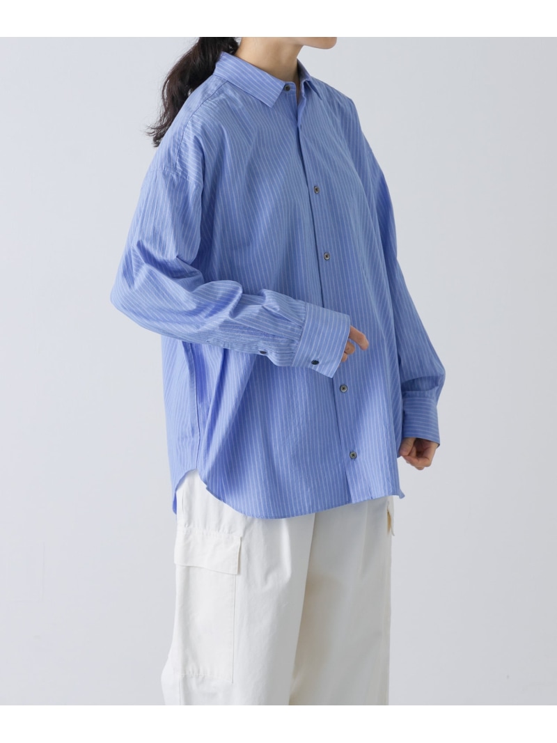 ハイツイストコットンレギュラーシャツ かぐれ カグレ トップス シャツ・ブラウス ネイビー ブルー【送料無料】[ Fashion]｜かぐれ