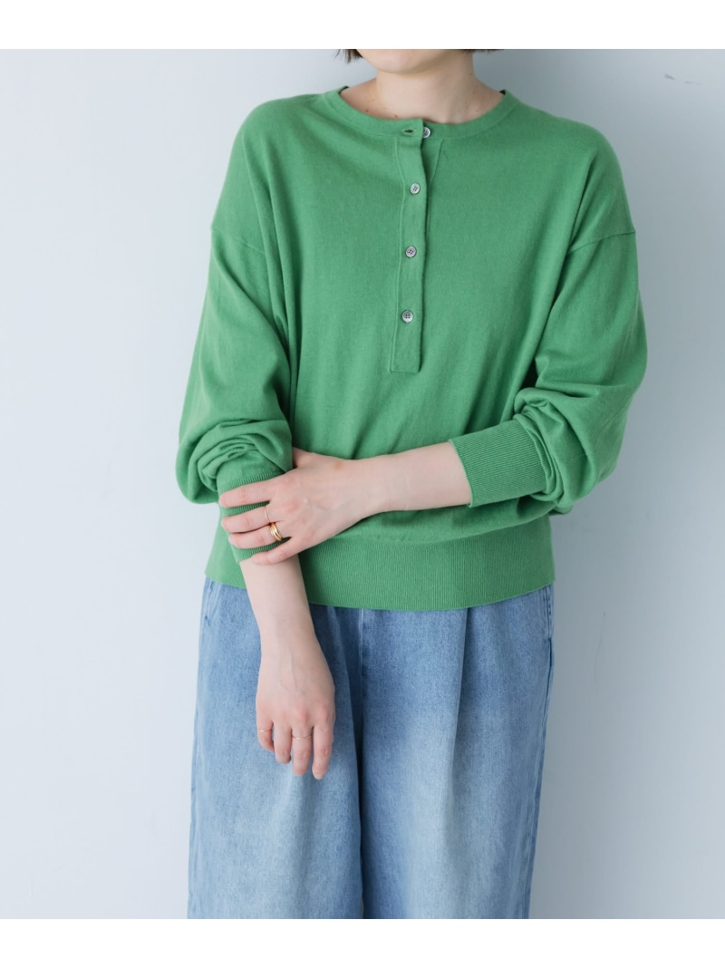 コットンカシミヤヘンリーネックニット かぐれ カグレ トップス ニット ブラック イエロー グリーン【送料無料】[ Fashion] 10,296円