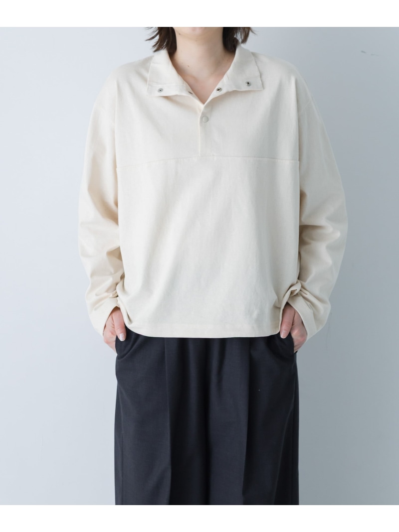 ハーフボタンプルオーバー かぐれ カグレ トップス カットソー・Tシャツ ブラック ベージュ【送料無料】[ Fashion]
