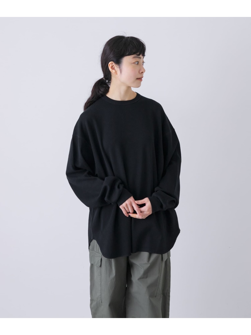 サーマルクルーネックプルオーバー かぐれ カグレ トップス カットソー・Tシャツ ブラック【送料無料】[ Fashion]｜かぐれ