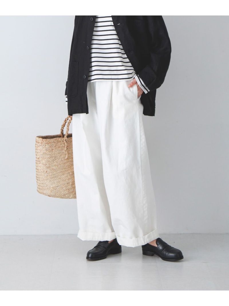 ホワイトデニムワイドパンツ かぐれ カグレ パンツ その他のパンツ ホワイト【先行予約】*【送料無料】[ Fashion]