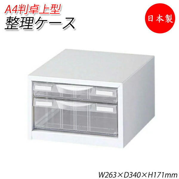 【送料無料】 【日本製/業務用】 プラスチック引出 A4判整理ケース 1列浅型1段・深型1段 卓上型 クリアキャビネット 書庫 書棚 書類収納 収納棚 引き出し スチール 業務用 ホワイト 白 SE-0609