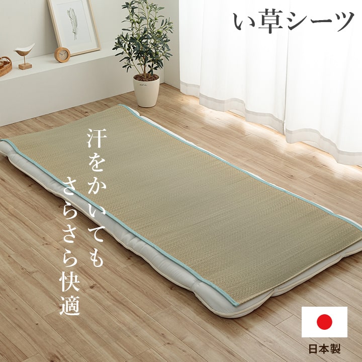 いやし い草 寝ござ 敷きパッド 国産 日本製 無染土 天然素材 さらさら 涼しい お手入れ簡単 抗菌防臭 調湿 消臭 空気清浄 汚れにくい 130×200cm