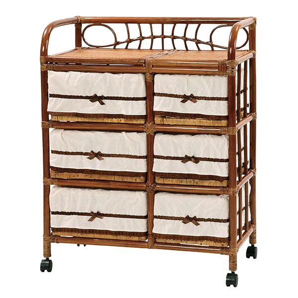 楽天市場】籐製タンス 収納チェスト 収納タンス 幅55cm 引き出し 6段