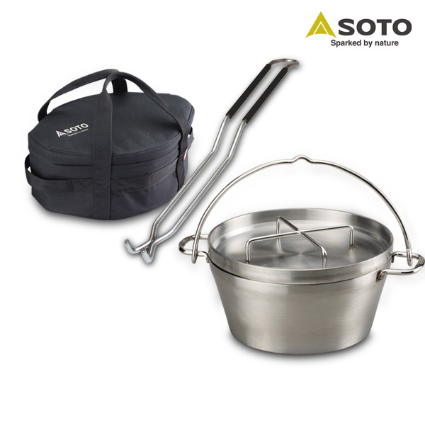 ステンレスダッチオーブン　10インチ　SOTO ST-910DL ケース付き ステンレスダッチオーブン 12インチ収納ケース ST-912CS - SOTO｜ソト