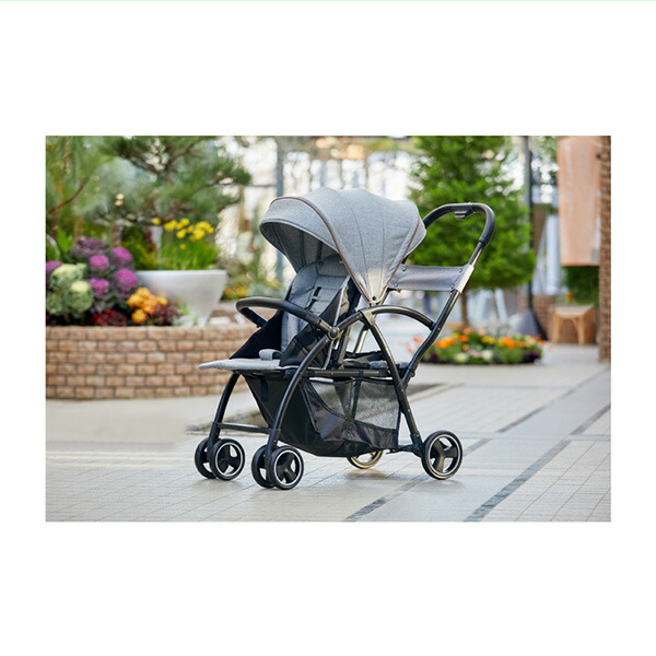 軽量 コンパクト 年齢違い 2人乗り ベビーカー ツーシーター 2 Seater 前席 6か月から36か月まで 後席 12か月から72か月まで グレー 正規品 ベビー 赤ちゃん ベビーカー バギー ベビーカー ベビーバギー カトージ Katoji 送料無料 septicin Com