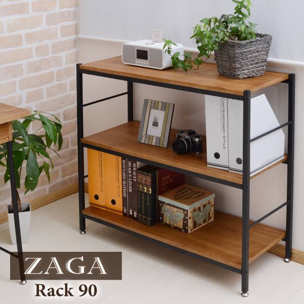 楽天市場】木製ラック 3段／メーカー直送商品幅90cm オープンシェルフ