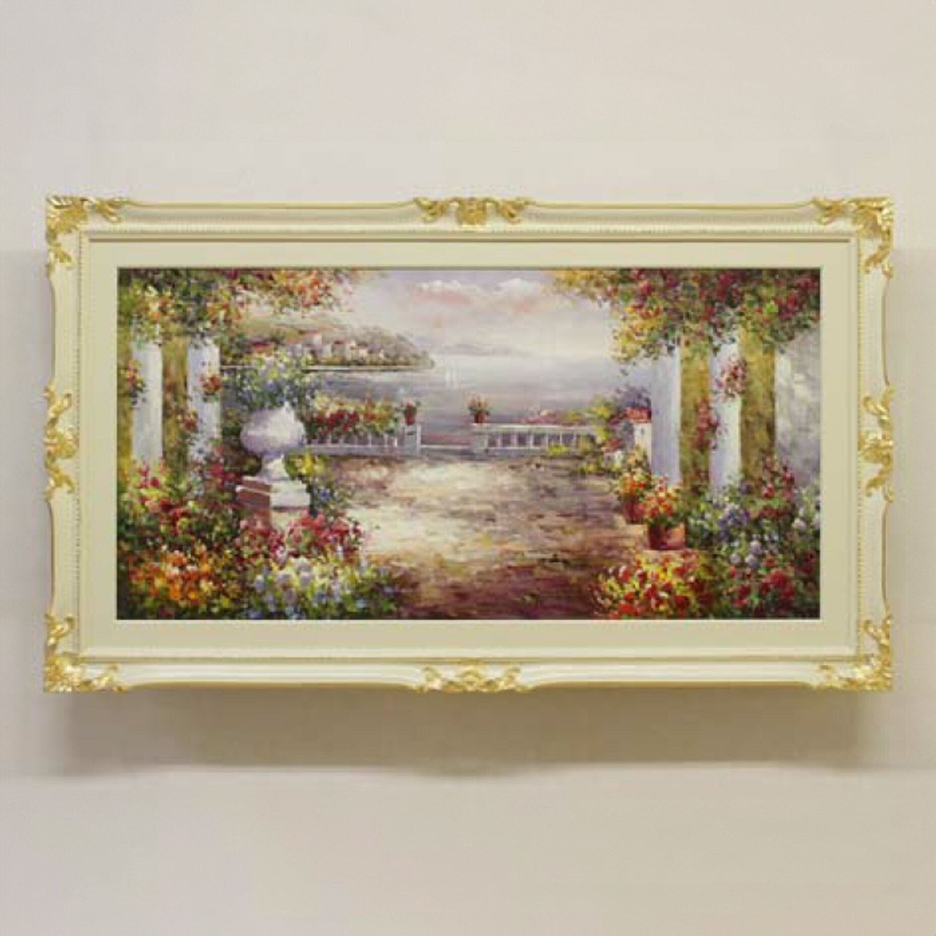 楽天市場】油絵 南イタリアの額絵 アート 絵画 額縁 輸入家具