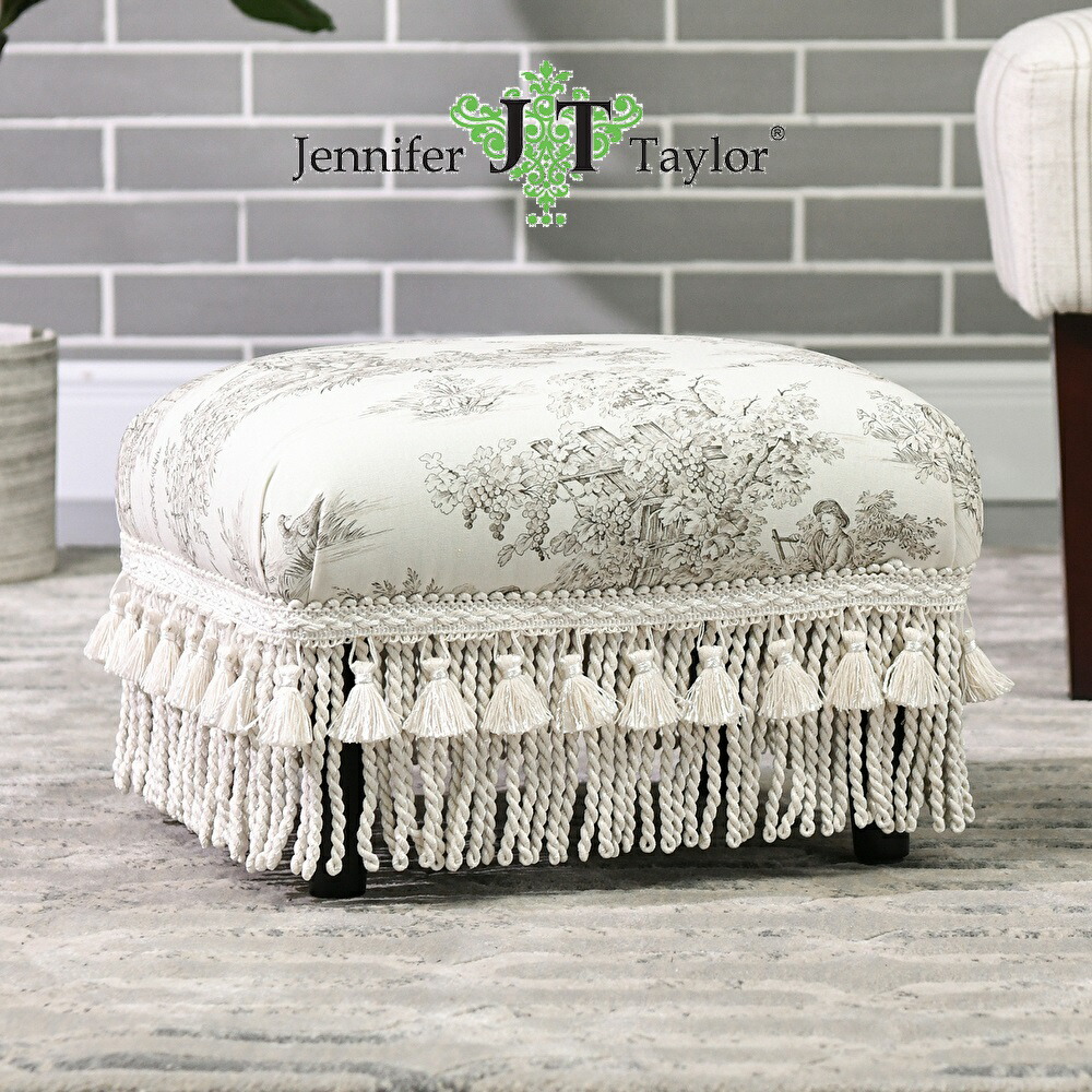 フットスツール　クラシックコレクション　Toile de Jouy　トワルドジュイ　Jennifer Taylor　ジェニファーテイラー 　インテリアファブリック　インテリア雑貨