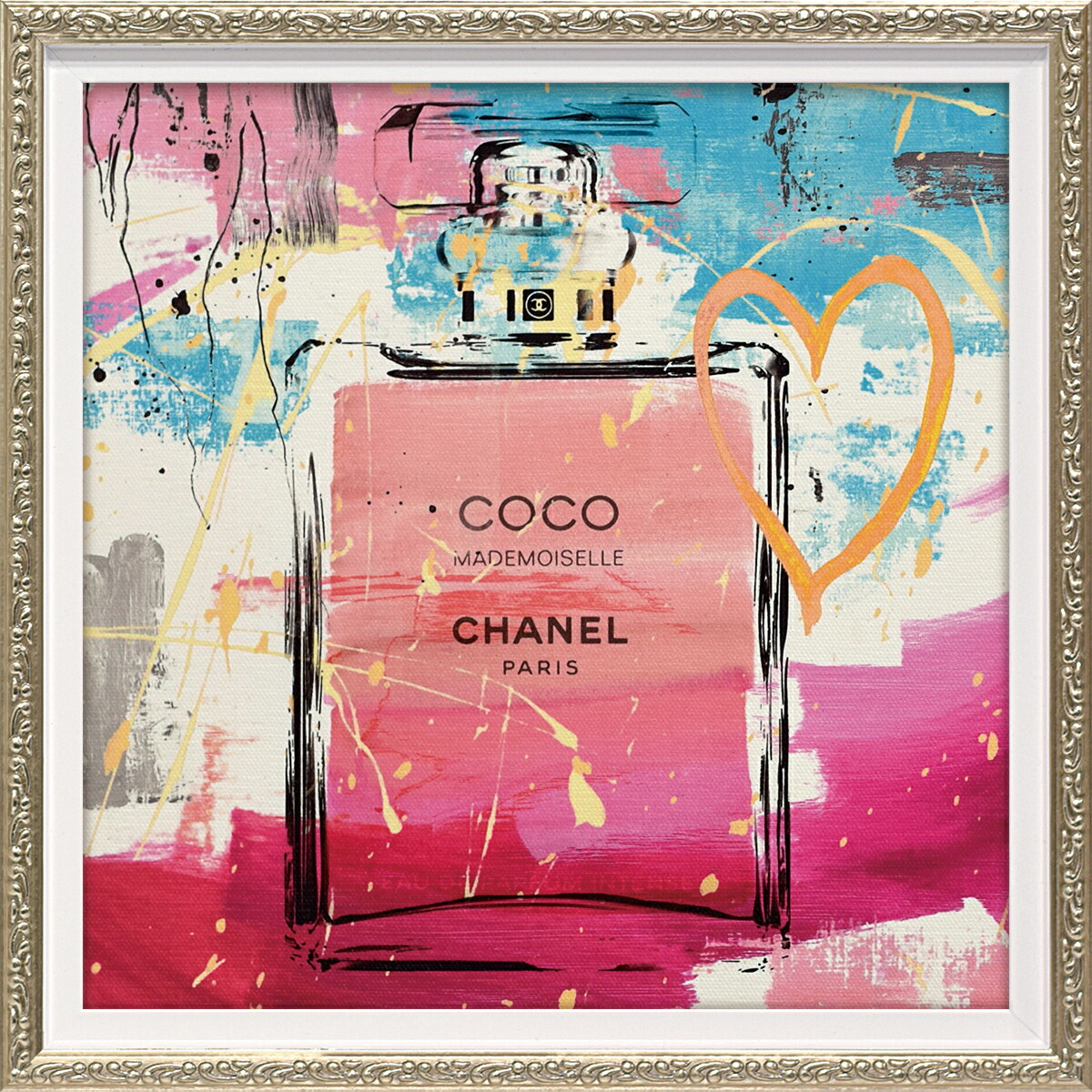 No.123木枠付きキャンバスアート　オマージュアート　香水アート　chance 完成品キャンバスアート ブランドオマージュアート ストリート