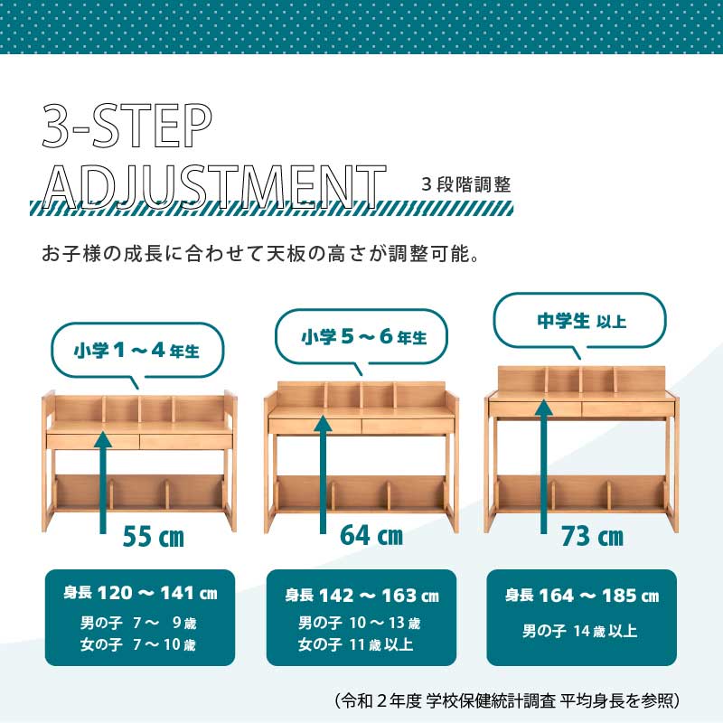 25日限定pt3倍+クーポン◆学習机学習デスクコンパクトシンプル幅105cm高さ調整可能無垢材木製ナチュラル勉強机省スペースワゴン付き子供子ども学校新入学コンセント穴つくえ勉強デスク省スペース子供部屋リビング小学生広々天板ノーブル