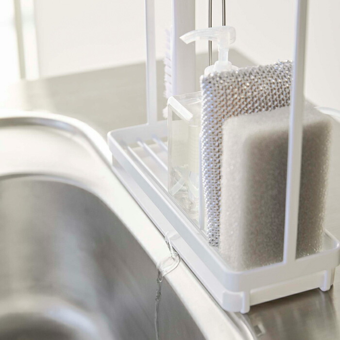 永遠の定番 スポンジ クリーニングツールスタンド タワー tower <br>スポンジホルダー スポンジラック 洗剤ボトル ボトルブラシ  ボトルホルダー キッチン 水切り トレー シンク おしゃれ ホワイト ブラック 白黒 モノトーン 4993 4994 山崎実業 YAMAZAKI タワーシリーズ  ...