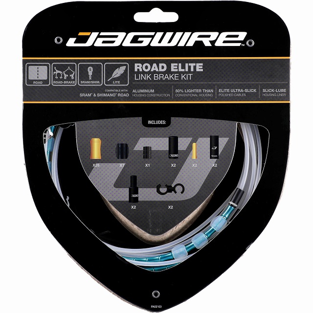 国内定まり品 ジャグワイヤー JAGWIRE 読み込む エリート 繋がり 打ち切り 一揃いの道具 チェレステ Road Elite Link Brake Kit 打ち切り有線テレビ 打ち切り鉄条 打ち切り用 アウター/はだ着書き割り 前後書き割り シマノ読み込む用 CBB06003 お取り寄せ ○△2