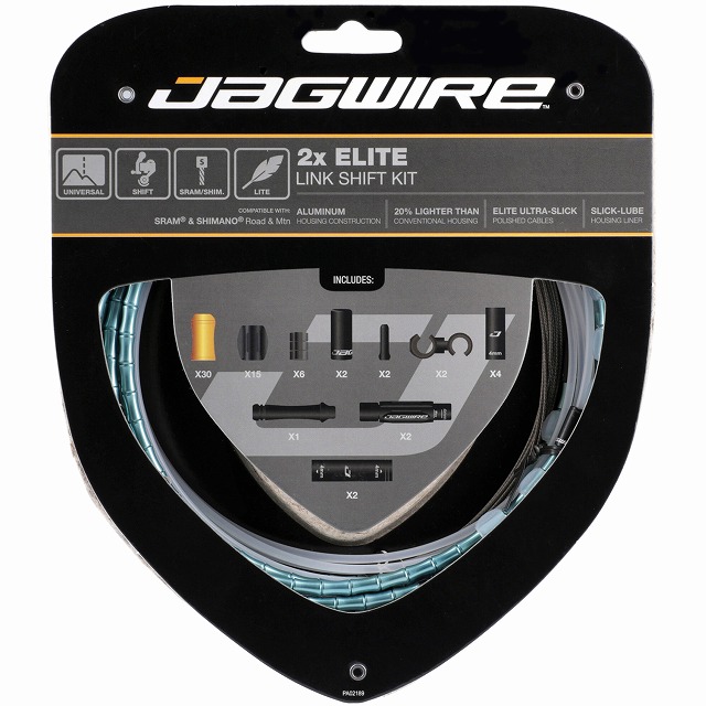 国内置き目品 ジャグワイヤー JAGWIRE エリート 繋がり うつり変わり 一揃いの道具 チェレステ Elite Link Shift Kit うつり変わり有線テレビ うつり変わり鉄条 シフター用 アウター/肌付き仕掛ける 前後仕掛ける CBS03603 お取り寄せ ○△2