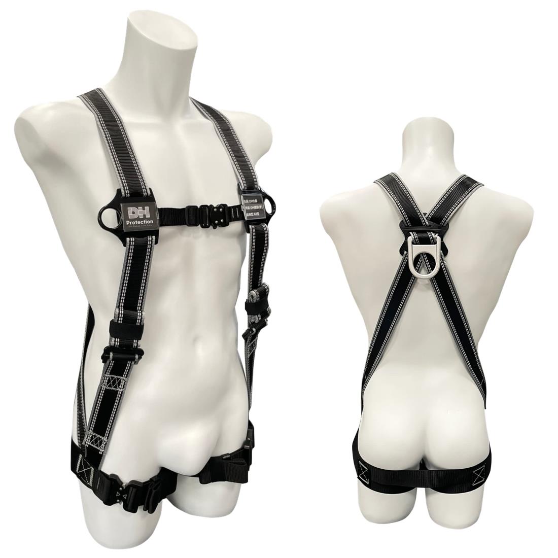 【新規格】DH Protection 軽量 Air フルハーネス (水平型) 130kg以下 墜落制止用器具 安全帯 フルハーネス フリーサイズ (グレー)｜kai-shop 店