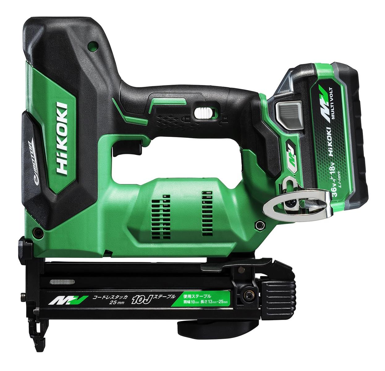 HiKOKI(ハイコーキ) 36V コードレス タッカ 申し受ける式 J線相応う ステープル幅10粍専用 最大限度長さ25粍 新型乾電池1個・申し受ける器・容れもの付 N3610DJ(XPZ)