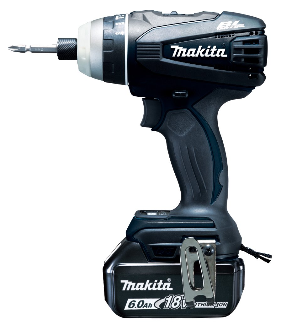 マキタ 4流行り物・インパクトドライバTP141(18V)黒 トルク150Nm 6Ahバッテリ2本・申し受ける器付 TP141DRGXB