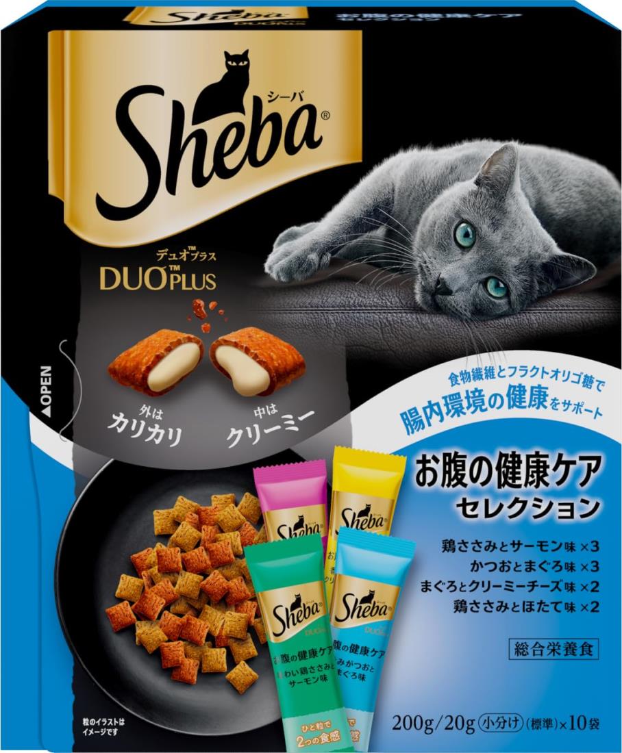 シーバ デュオプラス キャットフード お腹の健康ケアセレクション 成猫用 200g×12個(ケース買い) 4,690円