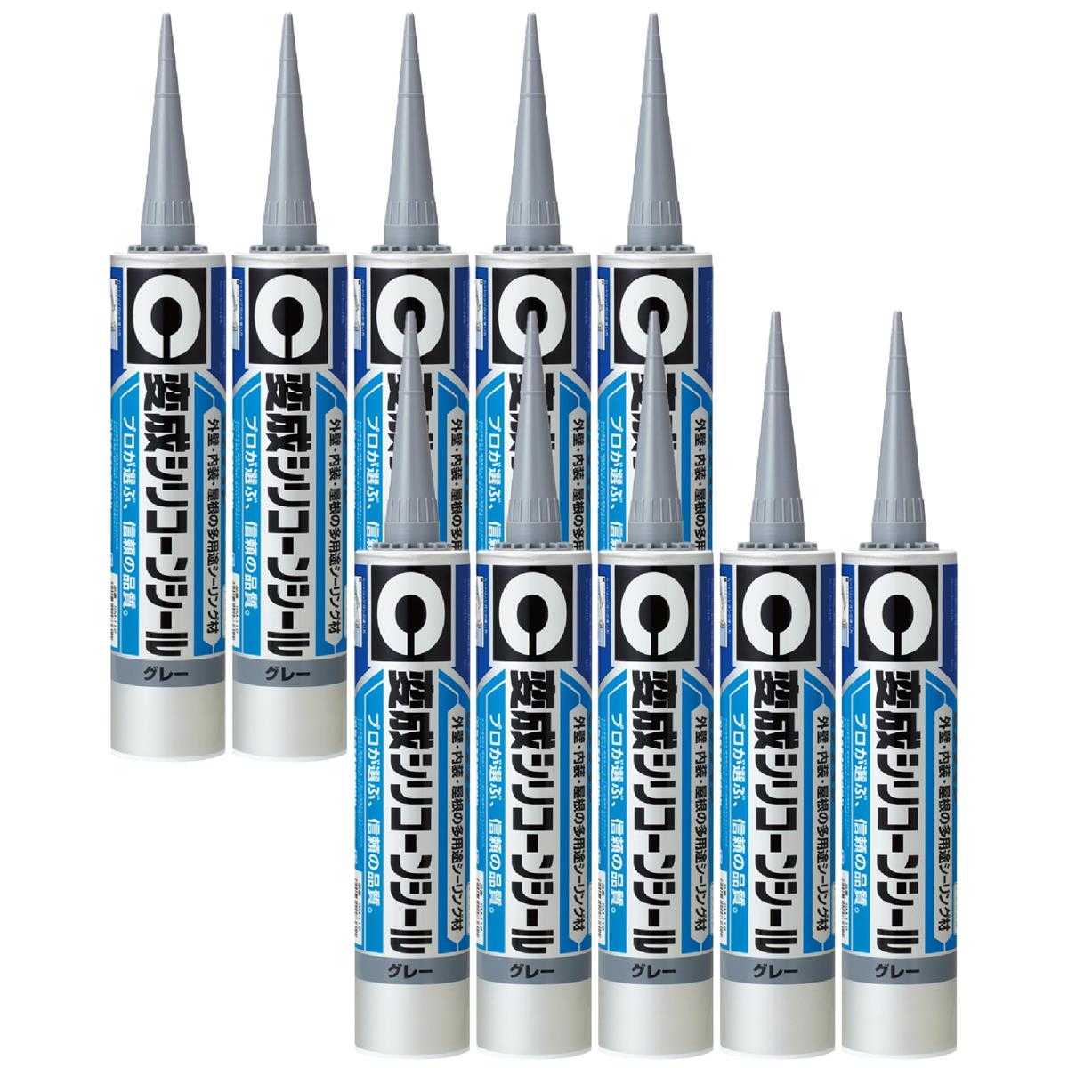 セメダイン 変成 シリコーンシール 多用途 外壁 内装 屋根 333ml グレー SM-112 10本入