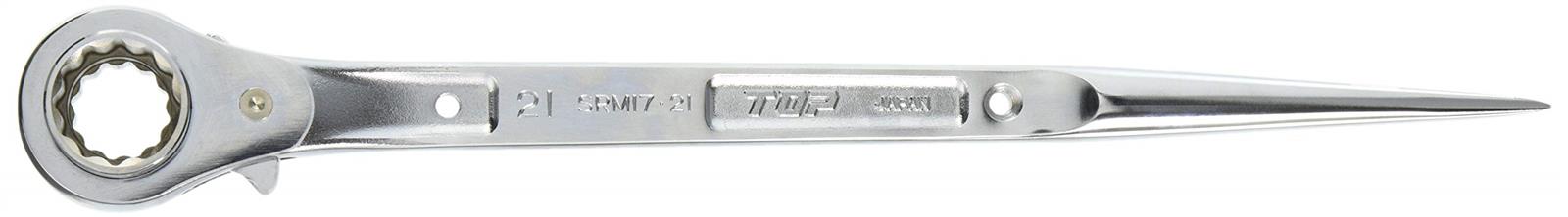 トップ工業 (TOP) ステンレス鋼 ラチェットレンチ 17x21 直シノ 鍛える品 鳶物の具 SRM-17x21 燕三条 日本製