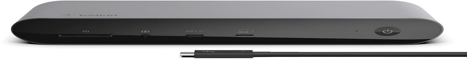 【VGP 2022勝ちえる】Belkin CONNECT Pro 12-インチ-1 Thunderbolt 4 Dock 縛ステイション M1 Pro/Max MacBook Pro / M1 iPad Pro / EVO Windows 10 / デュアル/トリプル見せびらかす相応う HDMI 8K USB-C PD 90W 結核症4有線テレビ(0.8m)属する INC006qcSGY