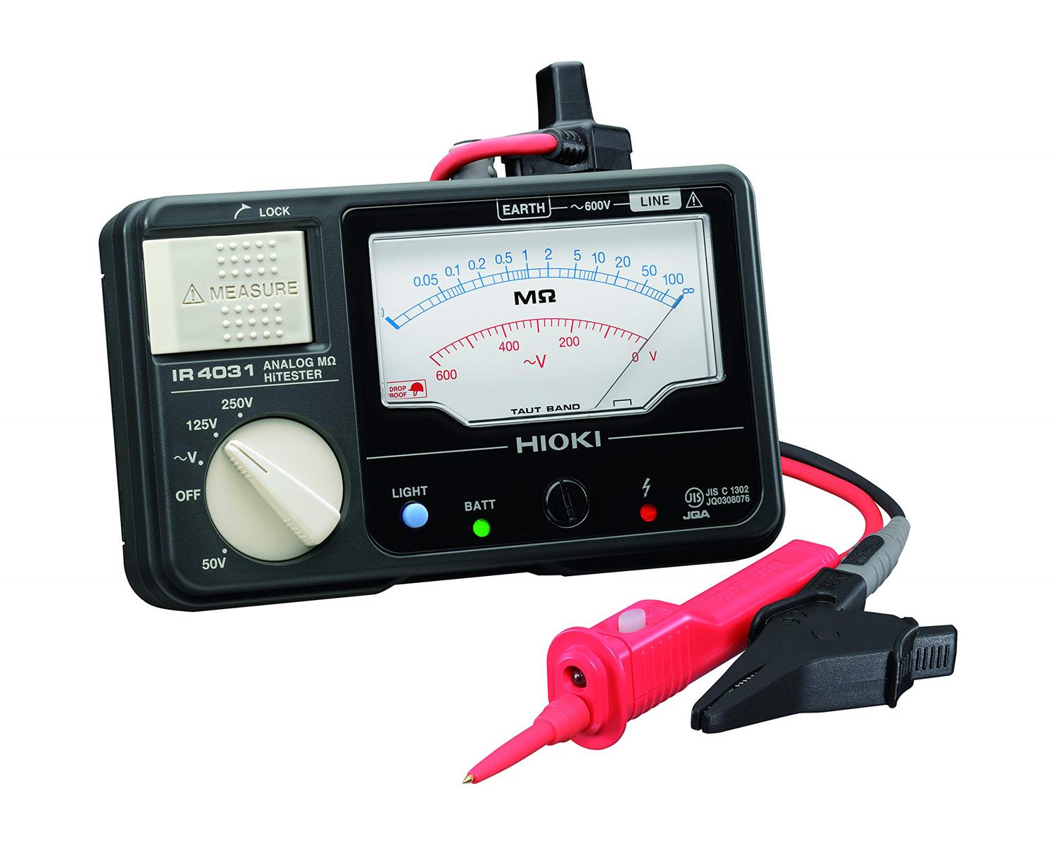 HIOKI (日置電機) 絶縁抵抗計 IR4030-11 アナログメグオームハイテスタ スイッチ付きリードセット L9788-11 付属品 JIS認証 日本製 定格 3レンジ DC 25V 50V 125V メガー｜kai-shop 店