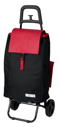 レップ(Rep) Cocoro(コ・コロ) ショッピングカート バイカラー カートセット ブラック×レッド 40L 荷物フック 無地 折り畳み式 ポケット収納 保冷 保温 エコバッグ 買い物 おしゃれ 可愛い シンプル 便利 コンパクト 軽量 キャンプ 運動会 花見 545423